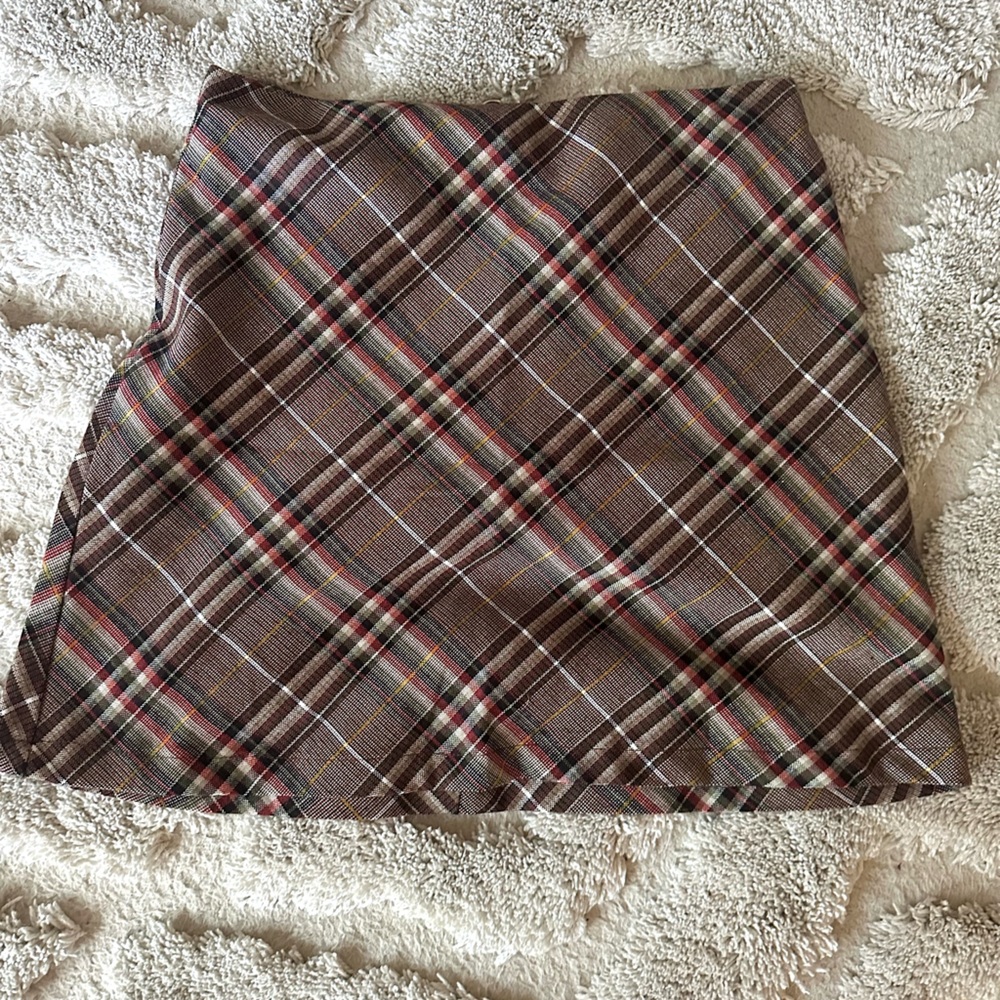 Princess Polly Brown Plaid Skirt